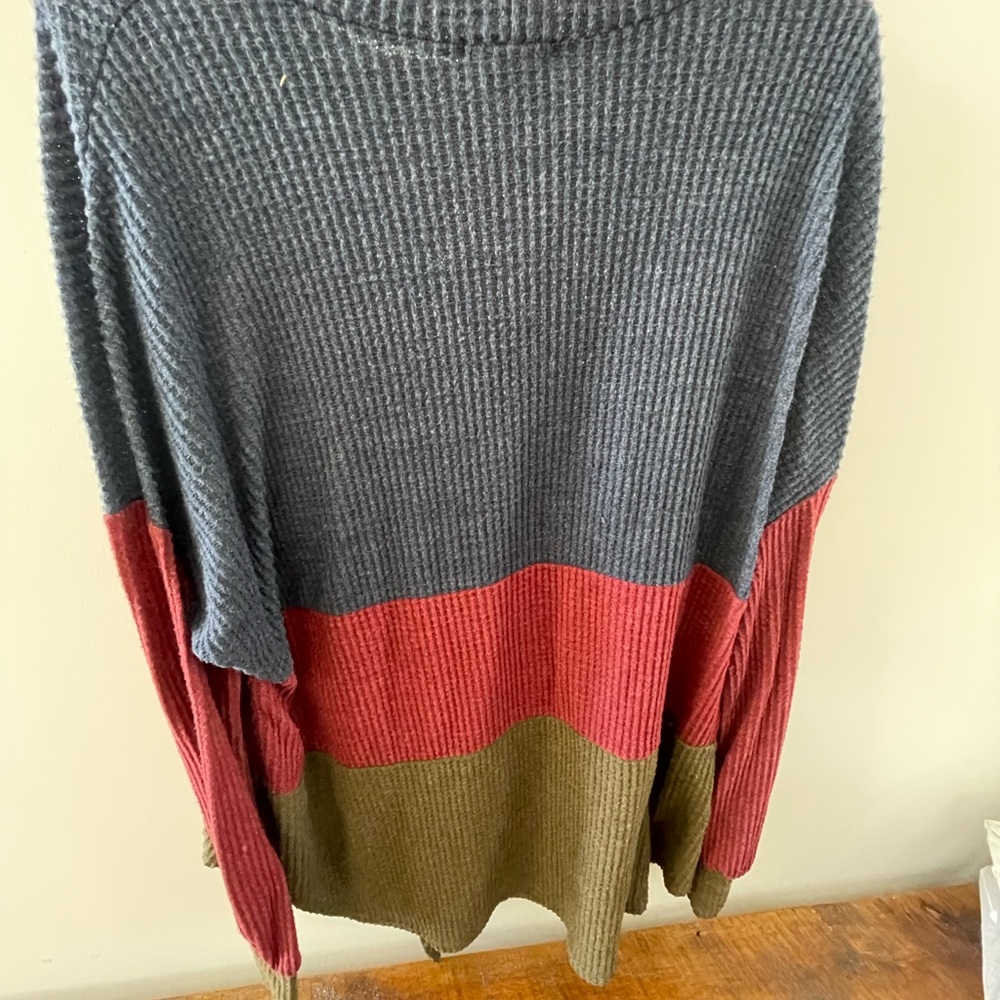 Multi Colored Sweater With Tie In Front! - image 2